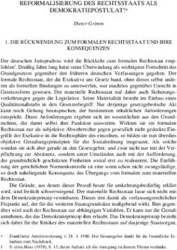 REFORMALISIERUNG DES RECHTSSTAATS ALS DEMOKRATIEPOSTULAT?