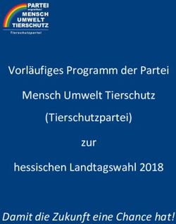 Vorläufiges Programm der Partei Mensch Umwelt Tierschutz (Tierschutzpartei) zur hessischen Landtagswahl 2018 - Damit die Zukunft eine Chance hat!