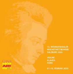 INTERNATIONALER MOZARTWETTBEWERB SALZBURG 2020 VIOLINE KLAVIER HORN 01.-15. FEBRUAR 2020