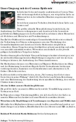Unser Umgang mit der Corona-Epidemie - Vineyard DACH