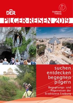 PILGER-REISEN 2019 - suchen entdecken begegnen pilgern Begegnungs- und Pilgerreisen der Erzdiözese Freiburg - DER Pilgerbüro Freiburg