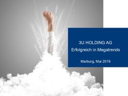 3U HOLDING AG Erfolgreich in Megatrends - Marburg, Mai 2019