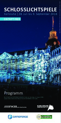 SCHLOSSLICHTSPIELE EINTRITT FREI! Karlsruhe 28. Juli bis 9. September 2018