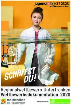 Regionalwettbewerb Unterfranken Wettbewerbsdokumentation 2020 - in Kooperation mit