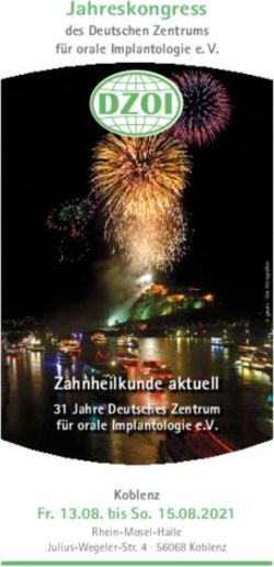 Jahreskongress des Deutschen Zentrums f&uuml;r orale Implantologie e. V - Zahnheilkunde aktuell - Clitrofa