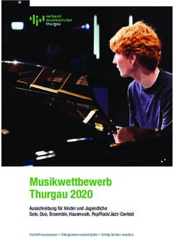 Musikwettbewerb Thurgau 2020 - Ausschreibung für Kinder und Jugendliche Solo, Duo, Ensemble, Hausmusik, Pop/Rock/Jazz-Contest - Verband ...