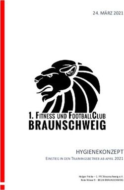 HYGIENEKONZEPT EINSTIEG IN DEN TRAININGSBETRIEB AB APRIL 2021 - MÄRZ 2021