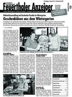 Geschenkideen aus dem Wintergarten - Weihnachtsausstellung und Geschenke-Paradies im Wintergarten - Feuerthaler Anzeiger