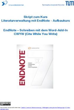 SKRIPT ZUM KURS LITERATURVERWALTUNG MIT ENDNOTE - AUFBAUKURS ENDNOTE - SCHREIBEN MIT DEM WORD-ADD-IN CWYW (CITE WHILE YOU WRITE)