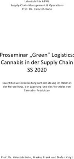 Proseminar "Green" Logistics: Cannabis in der Supply Chain - SS 2020