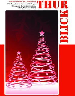 THUR Ausgabe Dezember 2017/Januar 2018 Mitteilungsblatt der Gemeinde H&uuml;ttlingen Herausgeber: Gemeindeverwaltung, Schule, Kirche und Vereine ...