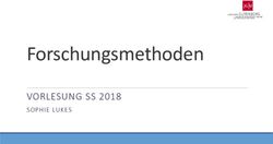 Forschungsmethoden VORLESUNG SS 2018 SOPHIE LUKES - Methodenlehre