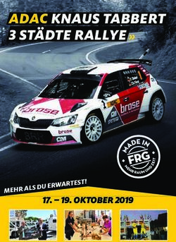 ADAC KNAUS TABBERT 3 ST&Auml;DTE RALLYE "- 19. OKTOBER 2019 MEHR ALS DU ERWARTEST ! - ADAC Bavaria-Historic