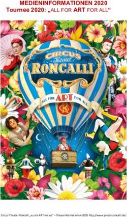 MEDIENINFORMATIONEN 2020 - Tournee 2020: "ALL FOR ART FOR ALL" - Circus-Theater Roncalli "ALL FOR ART FOR ALL" - Presseinformationen 2020 ...