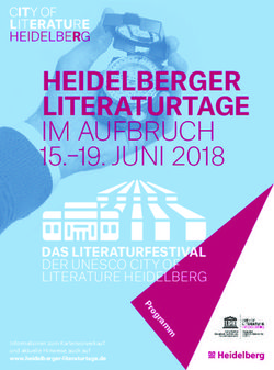 HEIDELBERGER LITERATURTAGE - IM AUFBRUCH 15.-19. JUNI 2018 DAS LITERATURFESTIVAL