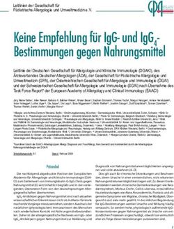 KEINE EMPFEHLUNG FÜR IGG- UND IGG 4- BESTIMMUNGEN GEGEN NAHRUNGSMITTEL - APPA EV