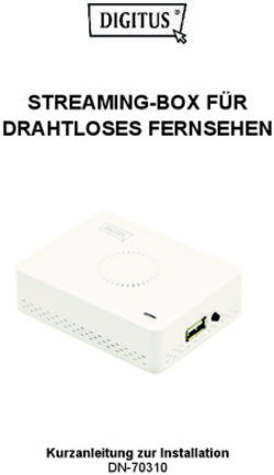 STREAMING-BOX F&Uuml;R DRAHTLOSES FERNSEHEN - Kurzanleitung zur Installation DN-70310