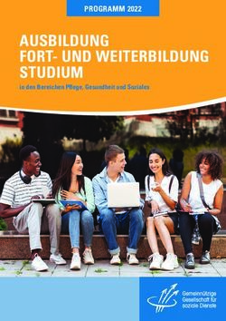 AUSBILDUNG FORT- UND WEITERBILDUNG STUDIUM - PROGRAMM 2022 in den Bereichen Pfl ege, Gesundheit und Soziales