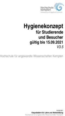 Hygienekonzept f&uuml;r Studierende und Besucher g&uuml;ltig bis 15.09.2021 V3.5 Hochschule f&uuml;r angewandte Wissenschaften Kempten - bei der Hochschule Kempten