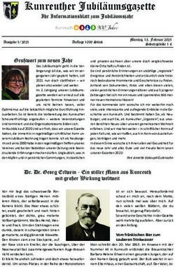 Kunreuther Jubil&auml;umsgazette - Ihr Informationsblatt zum Jubil&auml;umsjahr