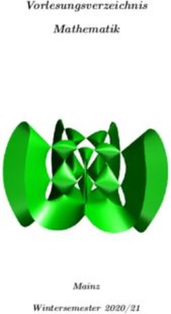 Vorlesungsverzeichnis Mathematik - Mainz Wintersemester 2020/21