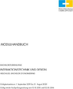 MODULHANDBUCH INTERAKTIONSTECHNIK UND DESIGN - BACHELORSTUDIENGANG Gültigkeitszeitraum: 1. September 2019 bis 31. August 2020 Gültig mit der ...