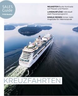 KREUZFAHRTEN - SALES Guide NEUHEITEN Bunte Kontraste auf Fl&uuml;ssen und Meeren LANDAUSFL&Uuml;GE Individuell statt Massenprogramm SINGLE-REISEN Immer mehr ...