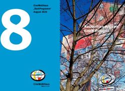 8 EINEWELTHAUS NACHRICHTEN AUS DEM EINEWELTHAUS