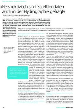"Perspektivisch sind Satellitendaten auch in der Hydrographie gefragt" - Deutsche Hydrographische ...