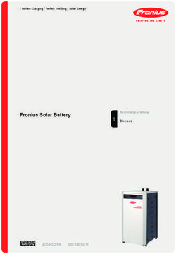 Fronius Solar Battery - Bedienungsanleitung Diverses