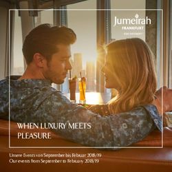 WHEN LUXURY MEETS PLEASURE - Unsere Events von September bis Februar 2018/19 Our events from September to February 2018/19 - Jumeirah