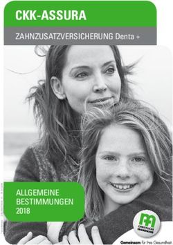 CKK-ASSURA - ALLGEMEINE BESTIMMUNGEN 2018 - ZAHNZUSATZVERSICHERUNG Denta + - Christlichen Krankenkasse