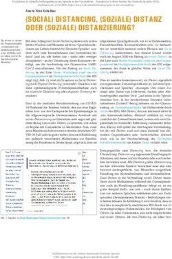 (SOCIAL) DISTANCING, (SOZIALE) DISTANZ ODER (SOZIALE) DISTANZIERUNG?