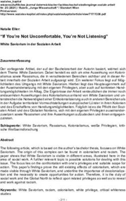 "If You're Not Uncomfortable, You're Not Listening" - soziales_kapital