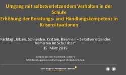 Umgang mit selbstverletzendem Verhalten in der Schule Erh&ouml;hung der Beratungs- und Handlungskompetenz in Krisensituationen