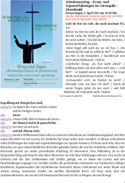 Gr&uuml;ndonnerstag - Kreuz- und Segenserfahrungen im Coronajahr - Abendmahl