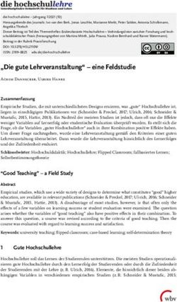 "Die gute Lehrveranstaltung" - eine Feldstudie - die Hochschullehre