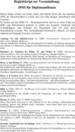 Begleitskript zur Veranstaltung: SPSS für DiplomandInnen
