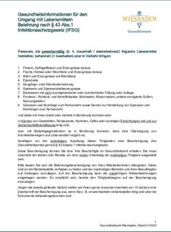 Gesundheitsinformationen für den Umgang mit Lebensmitteln Belehrung nach 43 Abs.1 Infektionsschutzgesetz (IFSG)