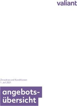 Angebots-&uuml;bersicht Zinss&auml;tze und Konditionen 1. Juli 2021 - Valiant