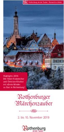 Rothenburger Märchenzauber - bis 10. November 2019 - Rothenburg ob der Tauber