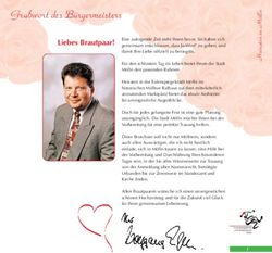 Gru&szlig;wort des B&uuml;rgermeisters - Liebes Brautpaar! - total-lokal