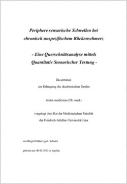 Periphere sensorische Schwellen bei chronisch unspezifischem Rückenschmerz - Eine Querschnittsanalyse mittels Quantitativ Sensorischer Testung