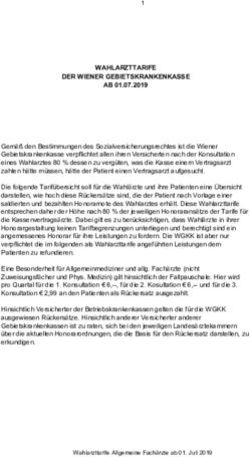 WAHLARZTTARIFE DER WIENER GEBIETSKRANKENKASSE AB 01.07.2019 - Ärztekammer für Wien