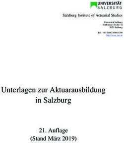 Unterlagen zur Aktuarausbildung in Salzburg - Auflage (Stand M&auml;rz 2019) - Salzburg Institute of Actuarial Studies - SIAS Salzburg Institute of ...