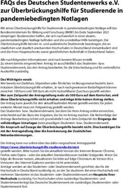 FAQs des Deutschen Studentenwerks e.V. zur &Uuml;berbr&uuml;ckungshilfe f&uuml;r Studierende in pandemiebedingten Notlagen