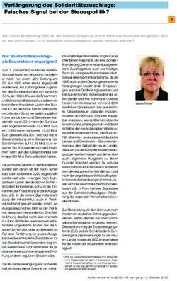 Verl&auml;ngerung des Solidarit&auml;tszuschlags: Falsches Signal bei der Steuerpolitik? - ifo Institut