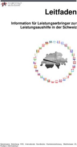 Leitfaden Information f&uuml;r Leistungserbringer zur Leistungsaushilfe in der Schweiz - Gemeinsame ...