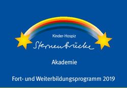 Akademie Fort- und Weiterbildungsprogramm 2019 - Kinder-Hospiz Sternenbrücke