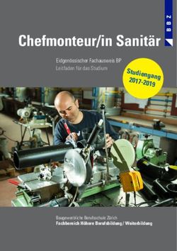 Chefmonteur/in Sanit&auml;r - Studiengang 2017-2019 Eidgen&ouml;ssischer Fachausweis BP Leitfaden f&uuml;r das Studium - Baugewerbliche Berufsschule Z&uuml;rich